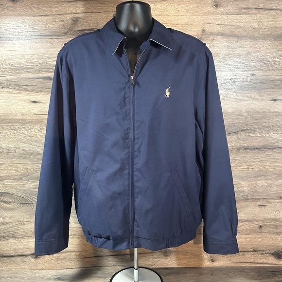Vintage Polo Ralph Lauren Bi-Swing Windbreaker Jacket Navy Blue Men's Size L